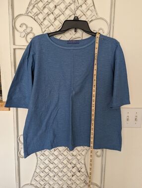 Cut Loose Linen Cotton Knit Elbow Sleeve Tee